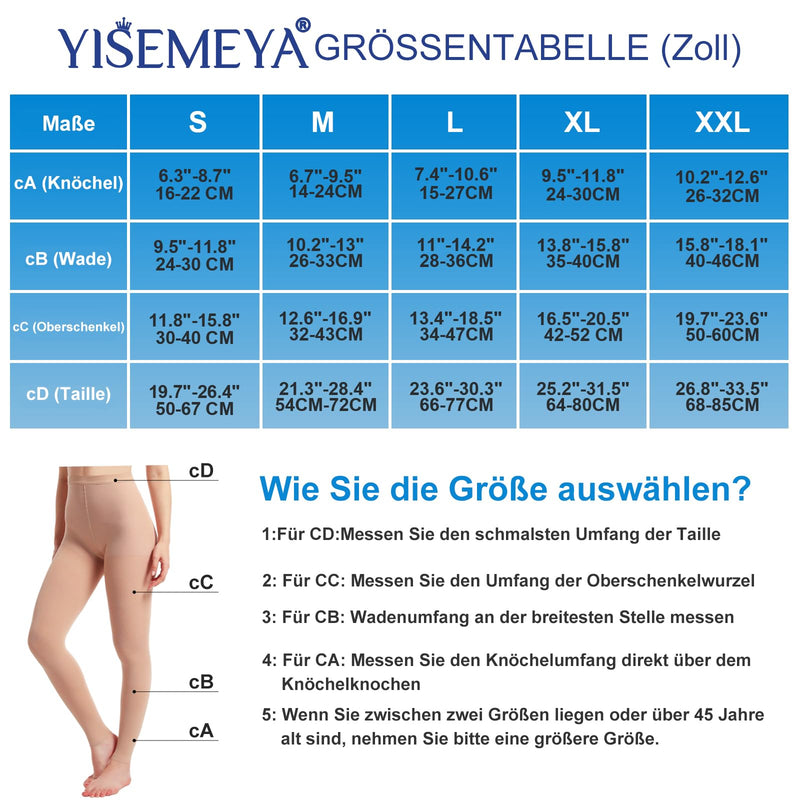 [Australia] - 2 pairs of medical compression stockings for women and men 20-30 mmHg, progressive support tights, opaque toe-free compression trousers class 2, suitable for varicose vein edema, TVT XXL 