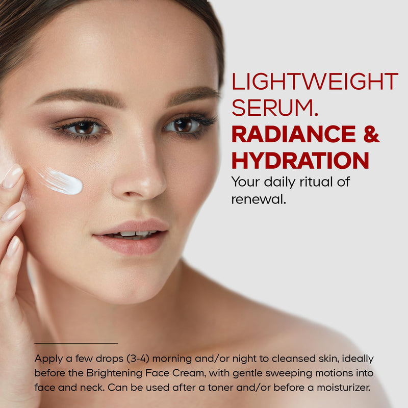 Maison Rouge Brightening Face Serum by Codeage - Glutathione Serum, Vitamin C, E, Hyaluronic Acid, Collagen - Radiance Enhancing - Parabens and Sulfates-Free - Refillable - All Skin Types - 1.7 fl oz Face Serum - 1.7 fl oz