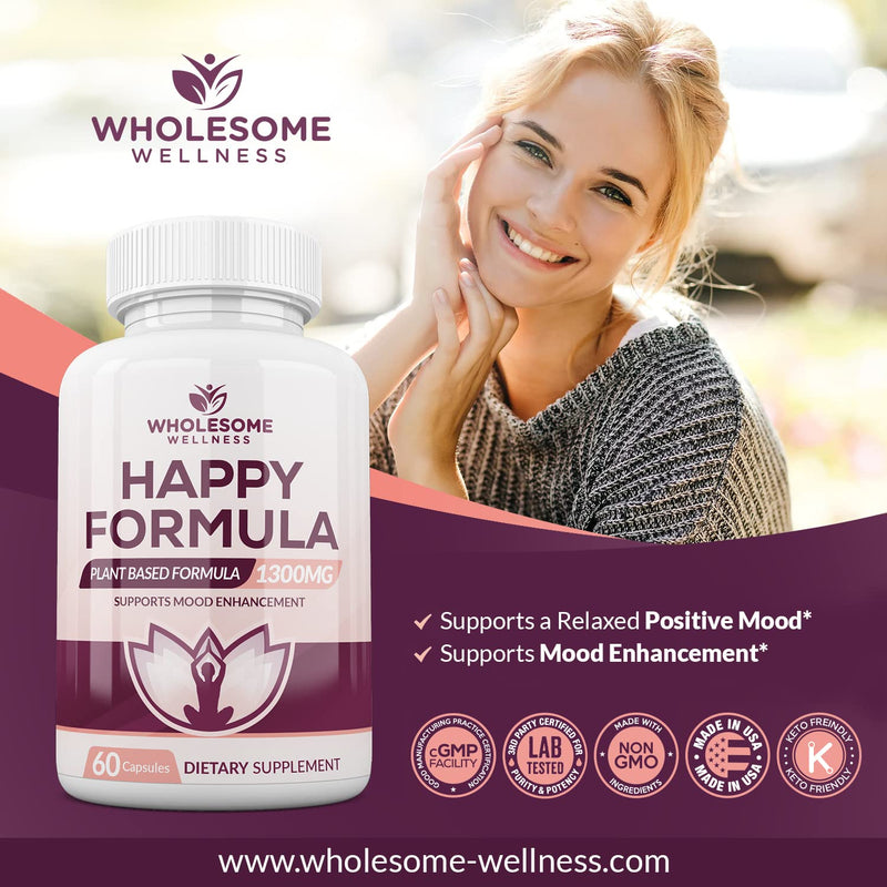 [Australia] - Wholesome Wellness Happy Formula Natural Formula Relief Supplement for Women & Men | 60 Capsules 