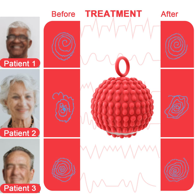 [Australia] - Physical Vibration Therapy Ball - Rechargeable Vibrating Massage Ball for Reduce Hand Tremors(Parkinson's), Stress Relief, Portable Tremor Reduction Device for Home/Travel, Elderly-Friendly Design Red 