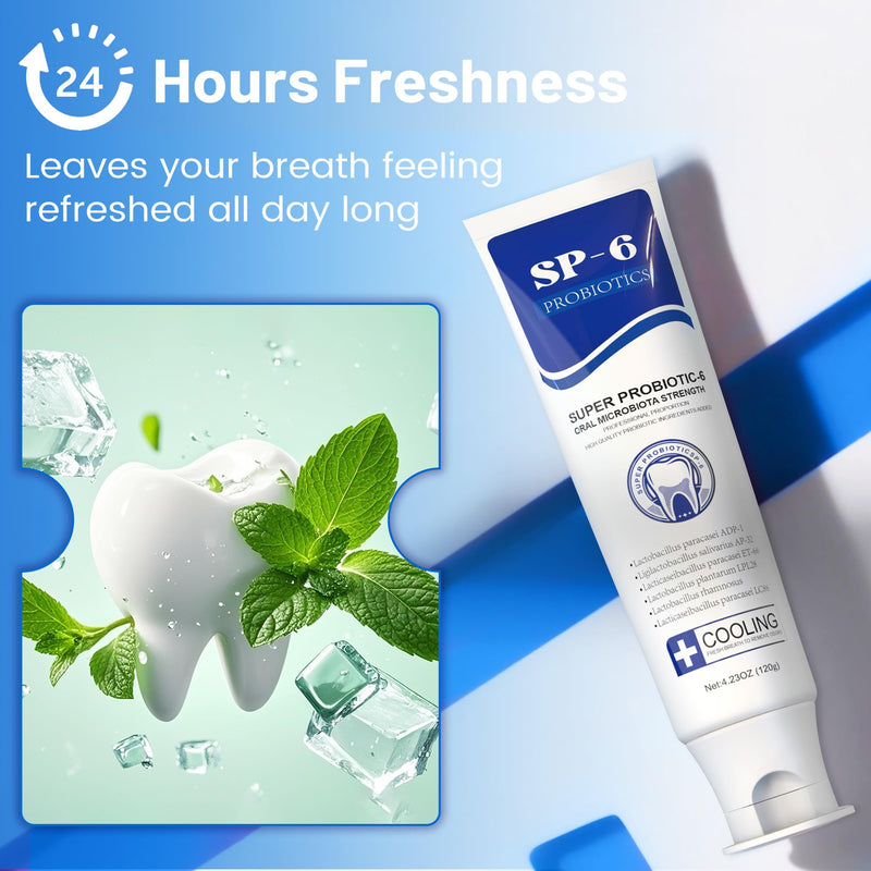 [Australia] - SP-6 Toothpaste Set, 6 Probiotics for Whitening & Cooling Fresh Breath, and 7- Pro Intense Whitening, Fluoride-Free, Safe for Enamel, Deep Brigthtening & Freshness 3 in1 Set SP-6+7Pro ToothPaste Set 1 Ounce (Pack of 3) 