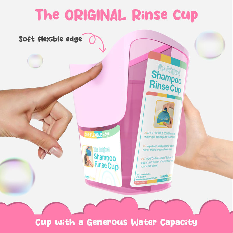 [Australia] - Tear-Free Bathing Experience with Rinse Cup - Soft Flexible Edge, Comfortable Handling & 40 Oz Capacity Pink 