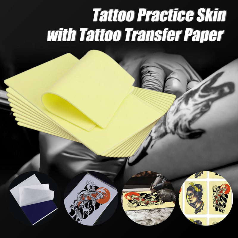 [Australia] - 3MM Tattoo Practice Skin with Transfer Paper - 40Pcs Tattoo Fake Skin and Stencil Paper Kit Includes 30Pcs Thermal Paper and 10Pcs Double Sided Practice for Beginners Complete Set 