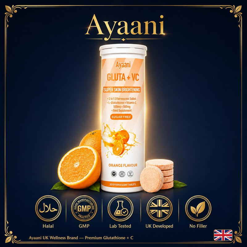 Glow Orange — Glutathione 500mg + Vitamin C 500mg | Orange Beauty Drink for Skin Glow & Skin Brightening | Even Tone | Zero Sugar & No Fillers | Effervescent Tablets | 20 Count