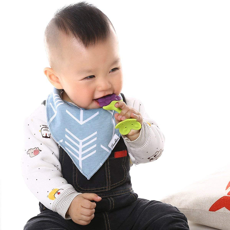 [Australia] - Teething Toys (5 Pack) - Tinabless Infant Teething Keys Set, BPA-Free, Natural Organic Freezer Safe for Infants and Toddlers, Silicone Baby Teethers Multicolor 