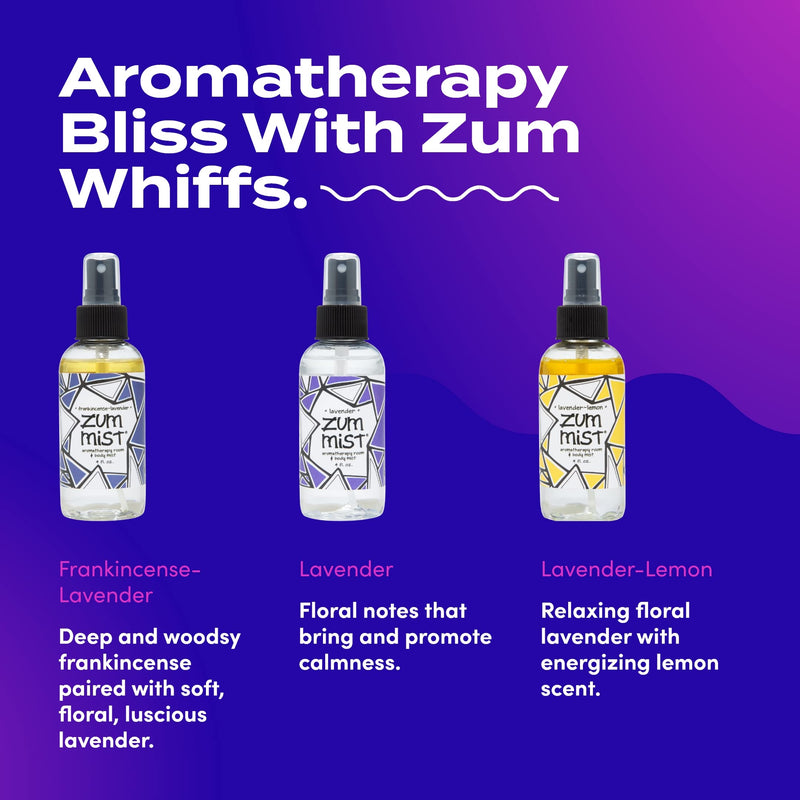 Zum Indigo Wild Mist Room & Body Spray - Aromatherapy Essential Oil Spray - Natural Body Mist & Room Spray - Lavender Blends - 4 fl oz (3 Pack)