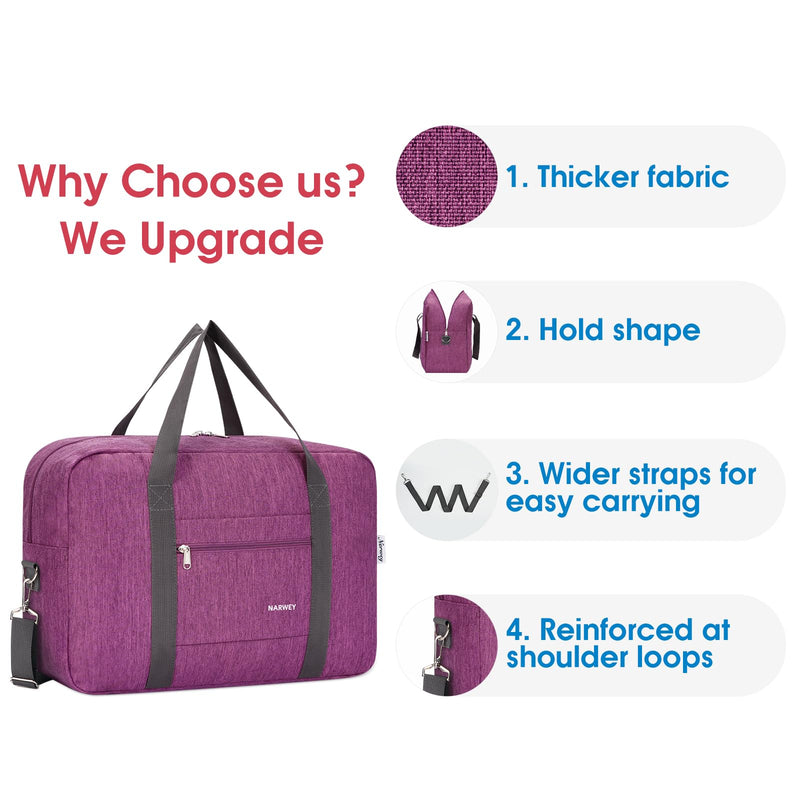 Narwey Travel Duffel Bag with shoulder strap + Clear Makeup Bag Travel Toiletry Bags