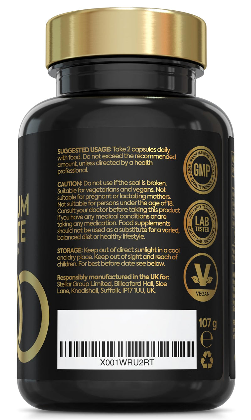 Advanced Magnesium Glycinate 4-in-1 Complex | Made in The UK | 1233mg of Mag Bisglycinate, Citrate, Malate & Taurate | Magnesium Supplements | More Varieties, More Benefits | 120 Capsules Magnesium 4-in-1 120 count (Pack of 1)