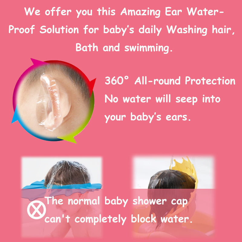 [Australia] - 60-Pack Baby Shower Ear Covers Baby Waterproof Ear Tapes Safety Protector Bath Protection Ear Covers for Kids Shower Swimming Use,Transparent Adhesive Ear Covers 60Pcs 