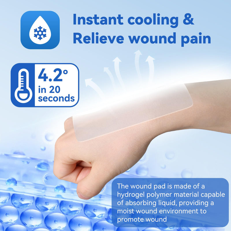 [Australia] - Dimora Hydrogel Burn Dressing 4" x 4" - Burn and Wound Dressing Instant Cooling Relief for Minor Burns & Wounds, Soothing Moist Burn Pads for 1st-2nd Degree Burns, Cuts, Abrasions(10 Count) 4" x 4" (10 Count) 