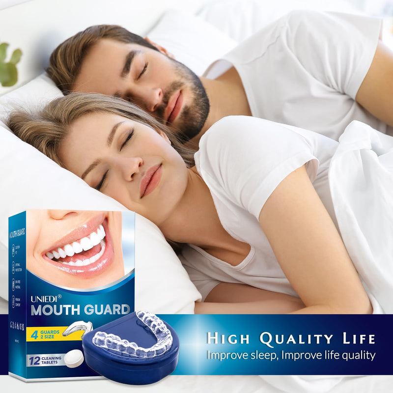 [Australia] - Anti Grinding Guard, Mouth Guard for Grinding Teeth at Night, Mouth Guard for Clenching Teeth at Night, Night Guards for Teeth Grinding with 12 Cleaning Tablets 