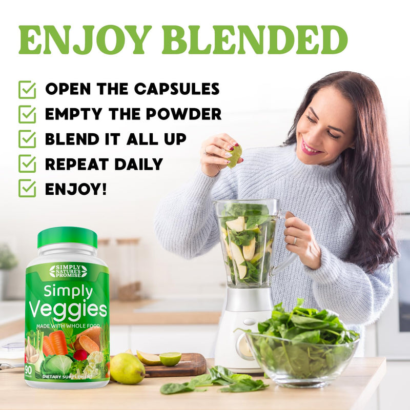 [Australia] - Simply Nature's Promise - 90 Veggie Capsules - Made with Whole Food Superfoods, Packed with Beta Carotene & 18 Different Vegetables - 100% Soy Free 