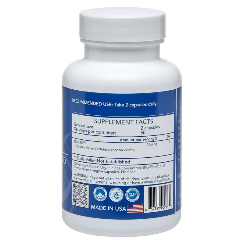 [Australia] - Longevity by Nature H.A.95 Hyaluronic Acid Supplements, Antioxidant, Skin Hydration, Eye, Joint, Natural Rooster Comb, 60 Capsules 