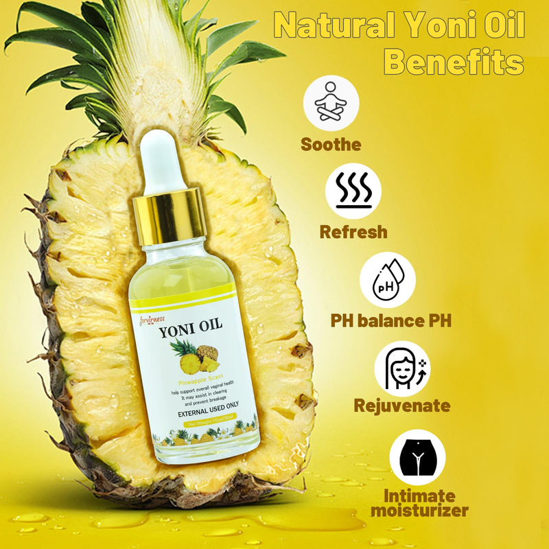 [Australia] - Natural Yoni Wash Yoni Oil Set, Feminine Wash for Women ph Balance, 1 fl.oz Feminine Oil & 6.7 fl.oz Intimate Vaginal Wash - Pineapple Scent 