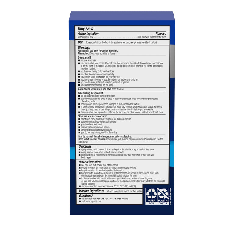 Men's Rogaine Extra Strength 5% Minoxidil Solution, 1 Mo Supply, 2 Fl Oz Solution Topical Treatment (1-Month Supply)