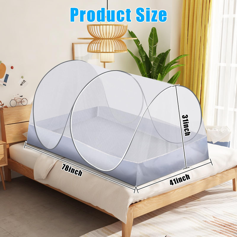 [Australia] - Extra Large Pop Up Mosquito Tent, Portable Foldable Mosquito Net for Bed Camping Travel Patio (78 * 41 * 31inch) 