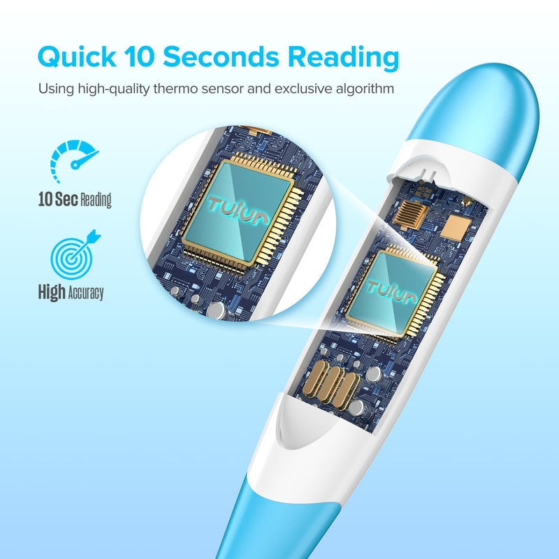[Australia] - Thermometer for Adults with 10 Seconds Fast Accurate Reading, Baby Thermometer for Oral, Rectal or Under Arm Use, Digital Thermometer with Fever Alarm, Large LCD Display, GF-MT501 