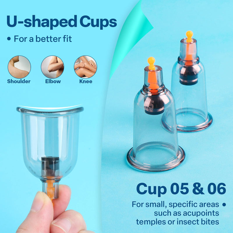 [Australia] - Cupping Kit for Massage Therapy, Silicone Physical Chinese Therapy Cupping Set at Home, Professional Muscle Cupping Tool with Pump & Vacuum Cups for Cellulite Reduction 12 Cups+6 Magnets+1 Extension Tube+1 Hand Pump 