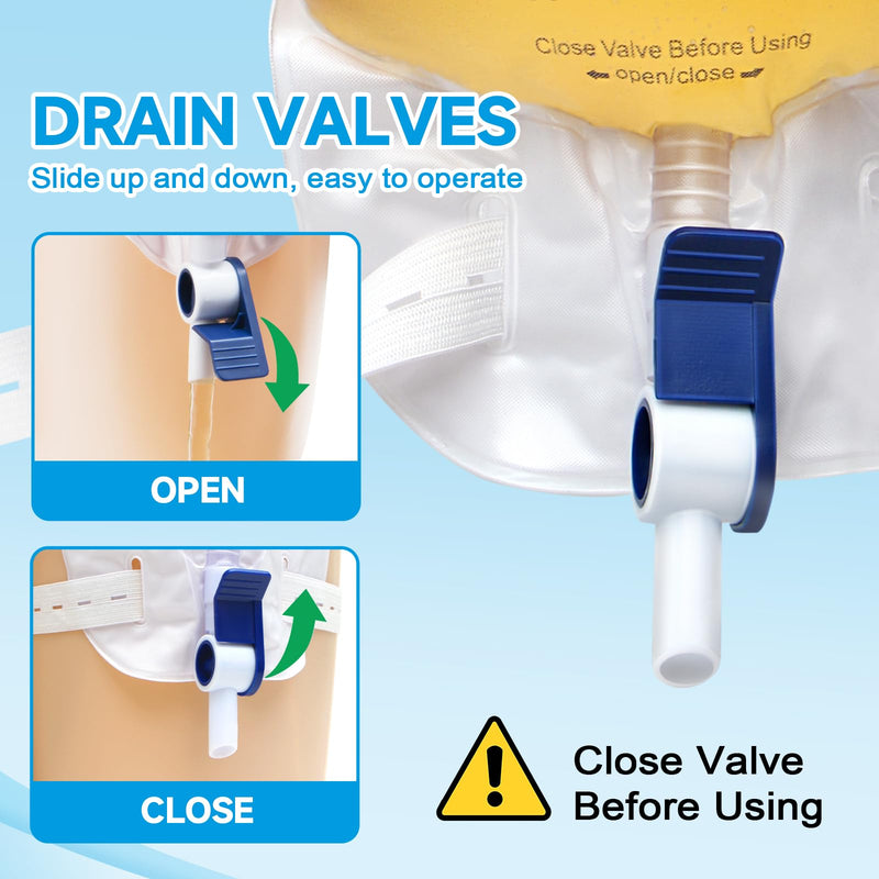 [Australia] - Catheter Bags for Men with 5PCS, Foley Catheter Leg Bags for Men 1000ML, Urine Bags for Easy Flip Drain Design 