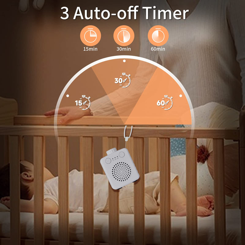 [Australia] - Fansbe sleep sound machine travel size, white noise machine baby portable, small travel sound machine adults Super Mini 20 Soothing Sounds Adjustable Volume for Home Travel and Office (white) 