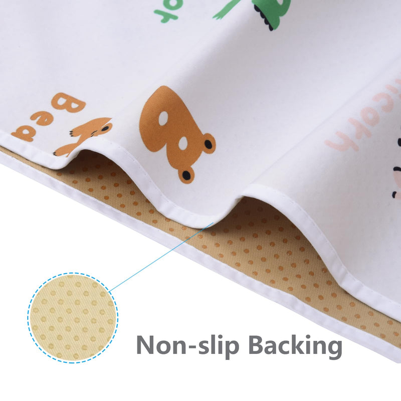 [Australia] - WOMUMON 51" Splat Mat for Under High Chair/Arts/Crafts, Baby Washable Spill Mat Waterproof Anti-Slip Floor Splash Mat, Portable Play Mat and Table Cloth Zoo Alphabets 