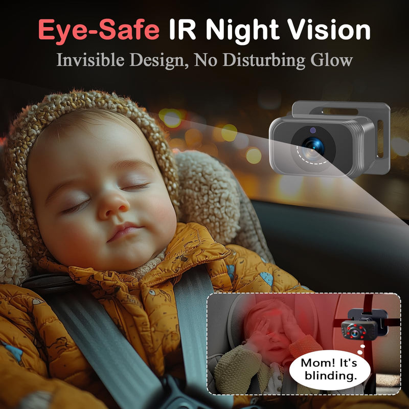 [Australia] - Dual Baby Car Camera for 2 Kids – 6.9” Split Screen Ultrawide HD Display with 2 Cameras, IR Night Vision, Easy Installation, Dual Car Camera Baby Monitor for Infant & Toddler Safety by Fodkh 