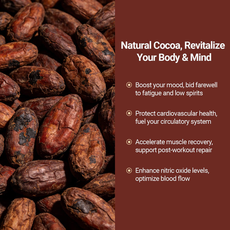 Fontaine High Flavanol Cocoa Powder, 1200mg Flavanols & Flavonoids Supplements, 10X More Flavanols (Epicatechin) Than Cocoa & 600mg of Epicatechin Supplement for Heart Health, Nitric Oxide & Energy