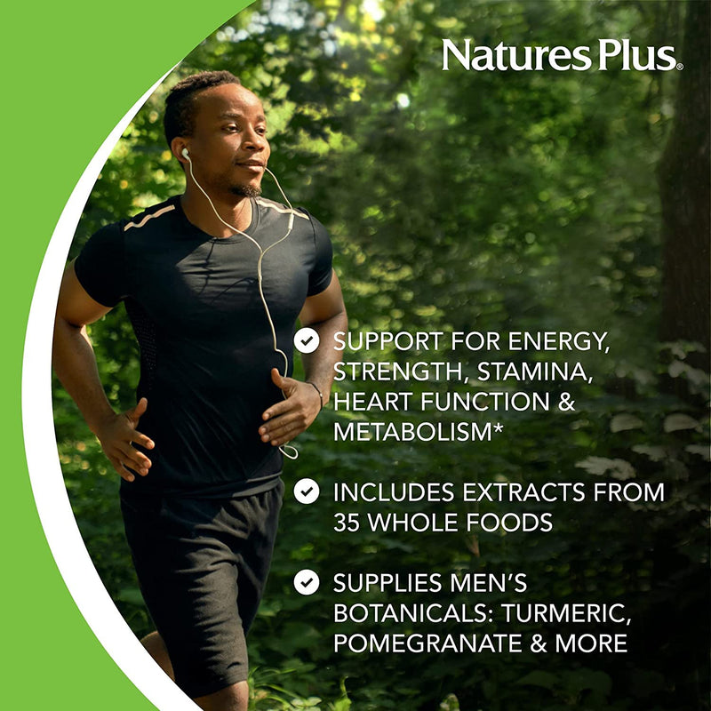 NaturesPlus Source of Life Garden Men Once a Day - Organic Vegan Multivitamin for Men - Energy, Immunity, T Booster - Zinc, Selenium, Pomegranate, Lycopene - Gluten Free - 30 Tablets 30 count (Pack of 1)