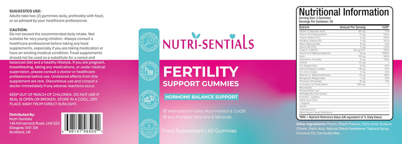Fertility Gummies for Women – 26 Nutrients Including Myo-Inositol, Methylated Folate, CoQ10, Zinc & Iron – Vitamin Support for Women Trying to Conceive – Vegan – 60 Gummies (1 Month Supply)