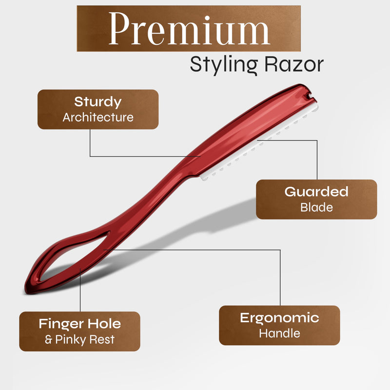 [Australia] - Facón Hair Razors for Cutting Hair - Professional Hair Styling Razor Kit with 11 Replacement Blades, Stainless Steel Hair Cutting Tool for Salon & Home, Premium Hair Thinning Texturizing Faether Razor The Whiz 