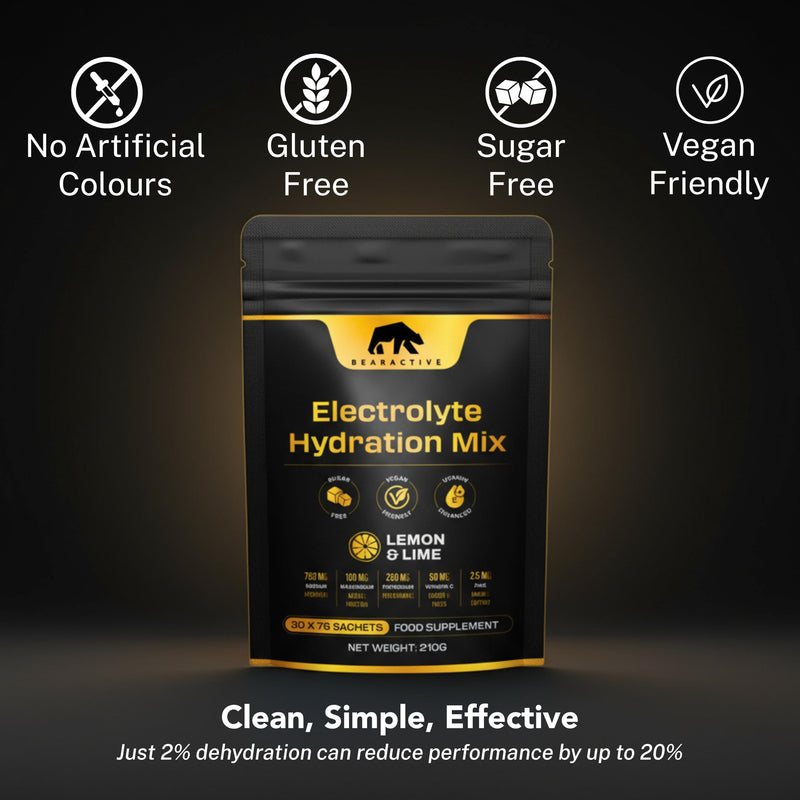 Electrolytes Powder Sachets – Sugar-Free Hydration & Rehydration Drink – Lemon Lime Flavour – Electrolytes Sachets with Vitamins C & B12 - Vegan (30 Servings (Pack of 1), Lemon & Lime) 30 Servings (Pack of 1)