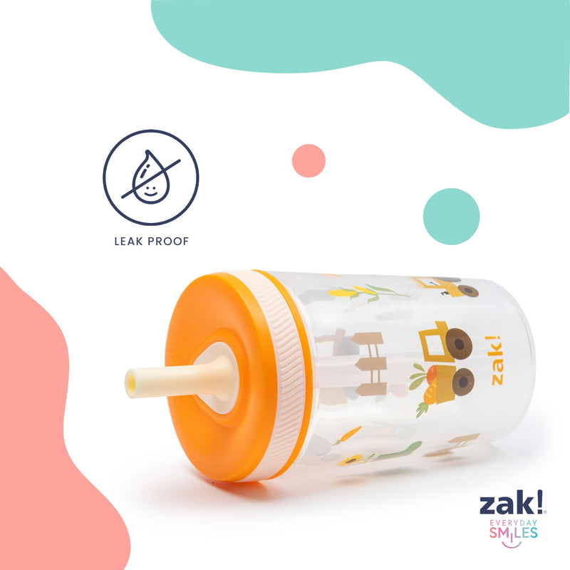 [Australia] - Zak Designs Kelso Toddler Cups For Travel or At Home, 15oz 2-Pack Durable Plastic Sippy Cups With Leak-Proof Design is Perfect For Kids (DinoRoar, Zaksaurus) DinoRoar & Zaksaurus 15 Ounces Drinkware 