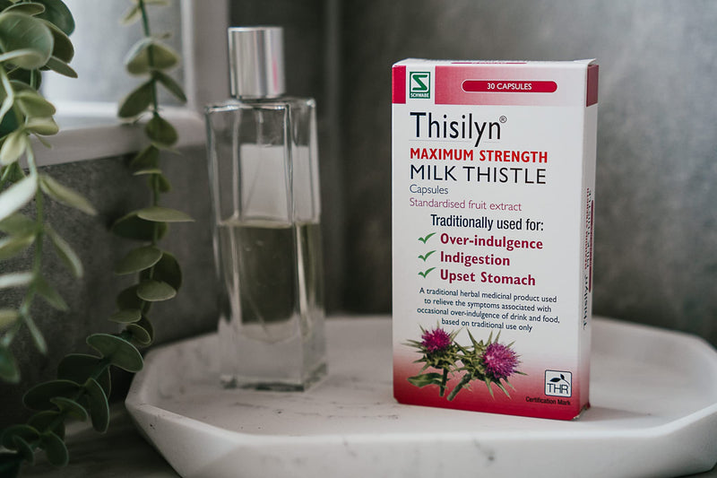 Schwabe High Strength Milk Thistle - Thisilyn Maximum Strength - Traditionally Used for Relief of Overindulgence, Indigestion, Upset Stomach - Traditional Herbal Medicinal Product - 30 Capsules