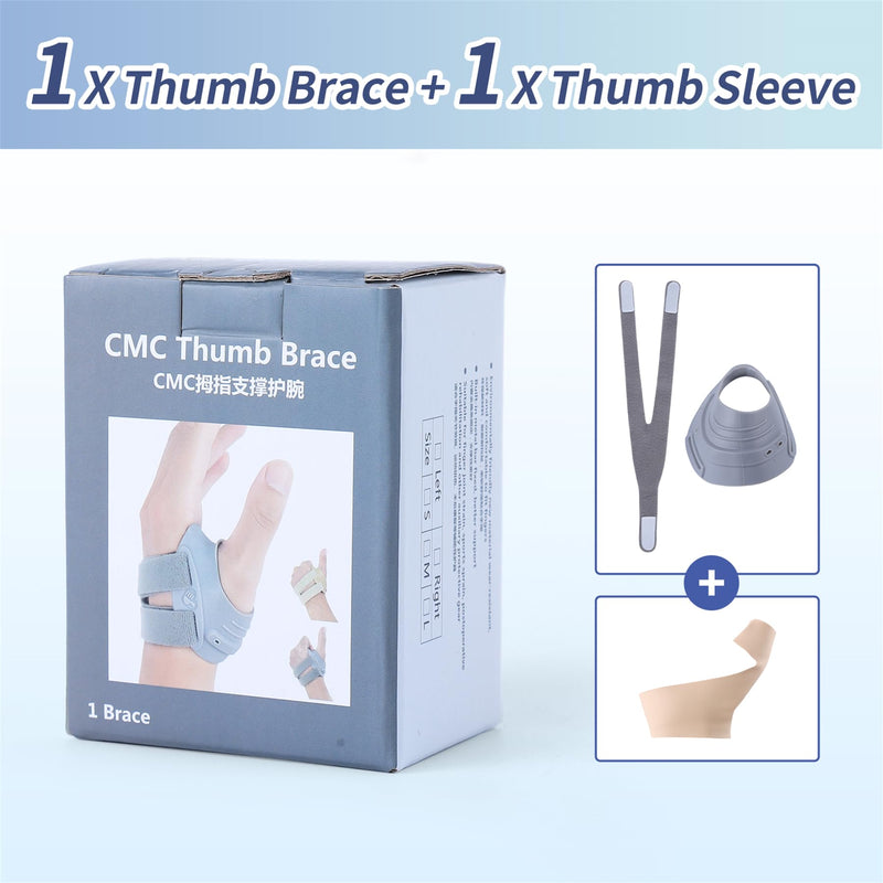 [Australia] - CMC Thumb Brace for Women and Men, Left Thumb Support for Muscle Strain/Trauma/Tendonitis/Joint Pain/Arthritis,Adjustable Thumb Splint with Thumb Sleeve - Gray, Small, Left Grey-Left 