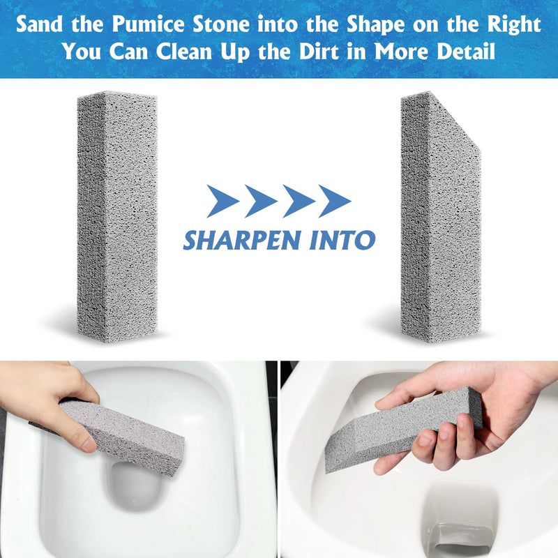 NOTCHIS Pumice Stone for Toilet Cleaning Bowl Stick, Refresh Toilet within 1 Minute, 6 New Ways to Use a Pumice Stone, Remove Water Rings Stains on Toilets Bowls, Bathtubs, Pool Tiles, 6 Count 6 Count (Pack of 1)