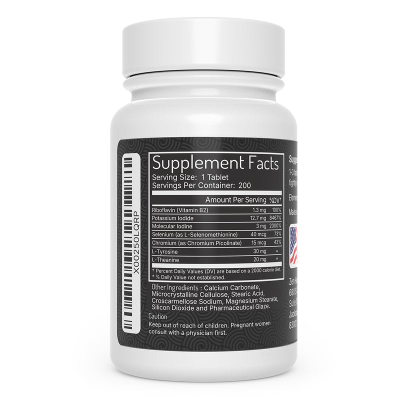 [Australia] - Iodine Supplement 12.5 mg with Selenium (as Selenomethionine) and More - 200 Tablets - Thyroid Plus Immune Support - High Potency Iodine Tablets - Compare to Lugol's Iodine Pills 1 