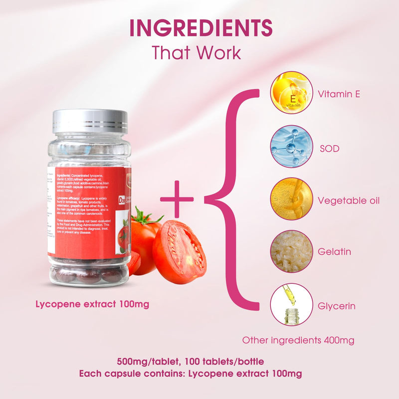 [Australia] - Lycopene Capsule, Super Vegetable Supplement, Natural Tomato Extract, Organic Complex Formula, 100 Softgels 