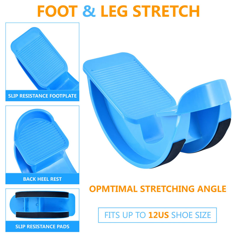[Australia] - Foot & Calf Stretching Kit-Foot Rocker, Stretching Strap & Spiky Massage Ball-Effective Pain Relief for Plantar Fasciitis, Achilles Tendonitis, Tight Calves & Hamstrings-Instructions Included… 