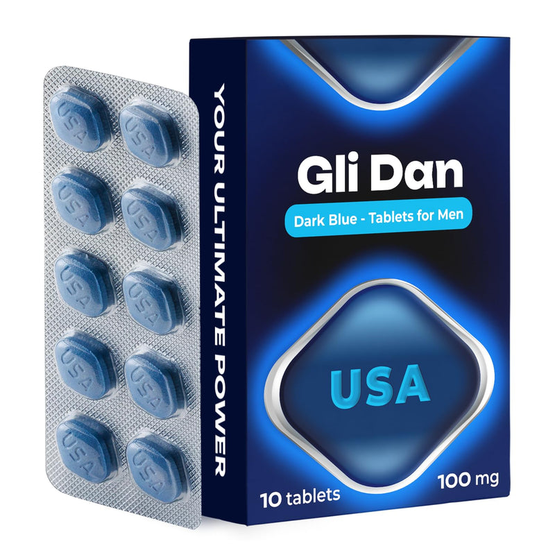 GliDan – 10 Dark Blue Stamina & Energy Tablets for Men | USA Herbal Formula with Korean Ginseng | Supports Performance & Confidence | Made in The UK