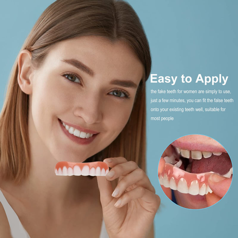 [Australia] - QincLing 2 pairs of false teeth veneers, temporary teeth, artificial teeth, dentures, false teeth, dentures, white temporary dentures with tooth repair beads, teeth, cosmetic tooth cover 
