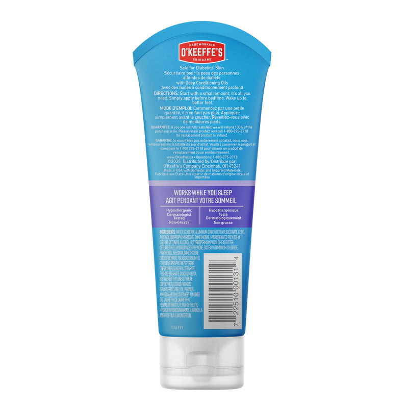 O'Keeffe's for Healthy Feet Night Treatment Foot Cream, 7 oz Tube | Relief for Extremely Cracked, Dry Feet, Instantly Boosts and Retains Moisture, Non-Greasy, Unscented, Repairing Skincare 7 Ounce (Pack of 1)