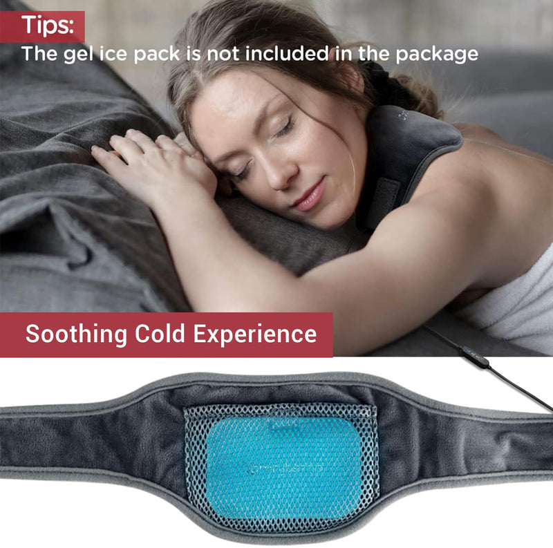 Neck Heating Pad, USB Wearable Heating Pad, Heated Neck Wrap for Warmth | 3 Heat Auto-Off, Electric Thermal Brace, Small USB Warmer for Daily Use, Gift for Women Grandma, 16"-22"