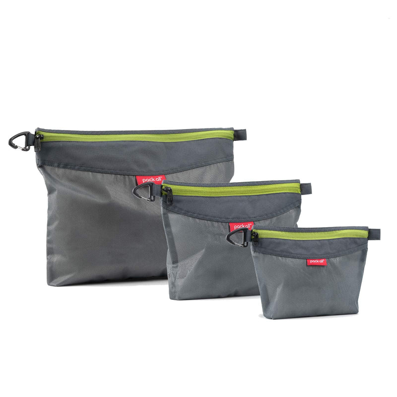 pack all Grey Bundle | Water Resistant 2 Pcs Shoe Bag & 3 Pcs Zipper Pouch Set for Travel, Home, Outdoor