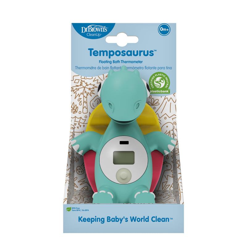 [Australia] - Dr. Brown's CleanUp Temposaurus Floating Bath Thermometer for Accurately Measuring Baby’s Bath Water Temperature, BPA Free Temposaurus Bath Thermometer 