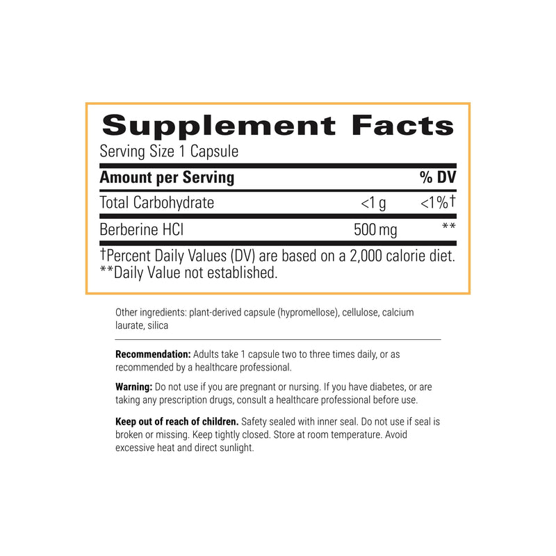 [Australia] - Integrative Therapeutics Berberine - 1000–1500 mg Daily - Berberine HCL Supplement for Metabolic Support* - Gluten-Free & Vegan Supplements for Men & Women - 60 Capsules 1 