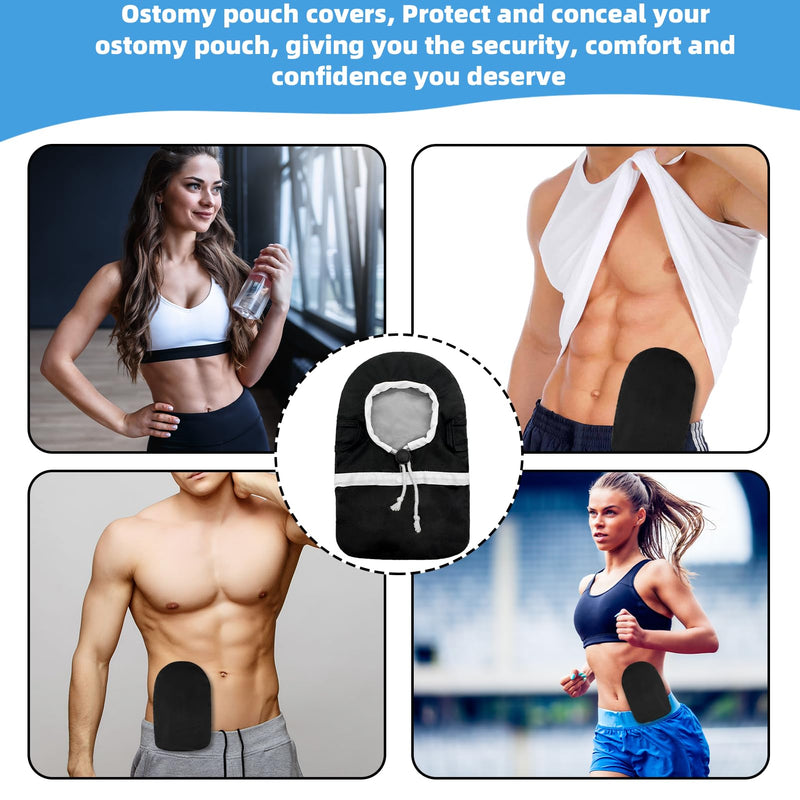 [Australia] - Ostomy Bag Covers, Ostomy Belt for Men & Women, Liner Waterproof Colostomy Bag Covers Ostomy Supplies Black 