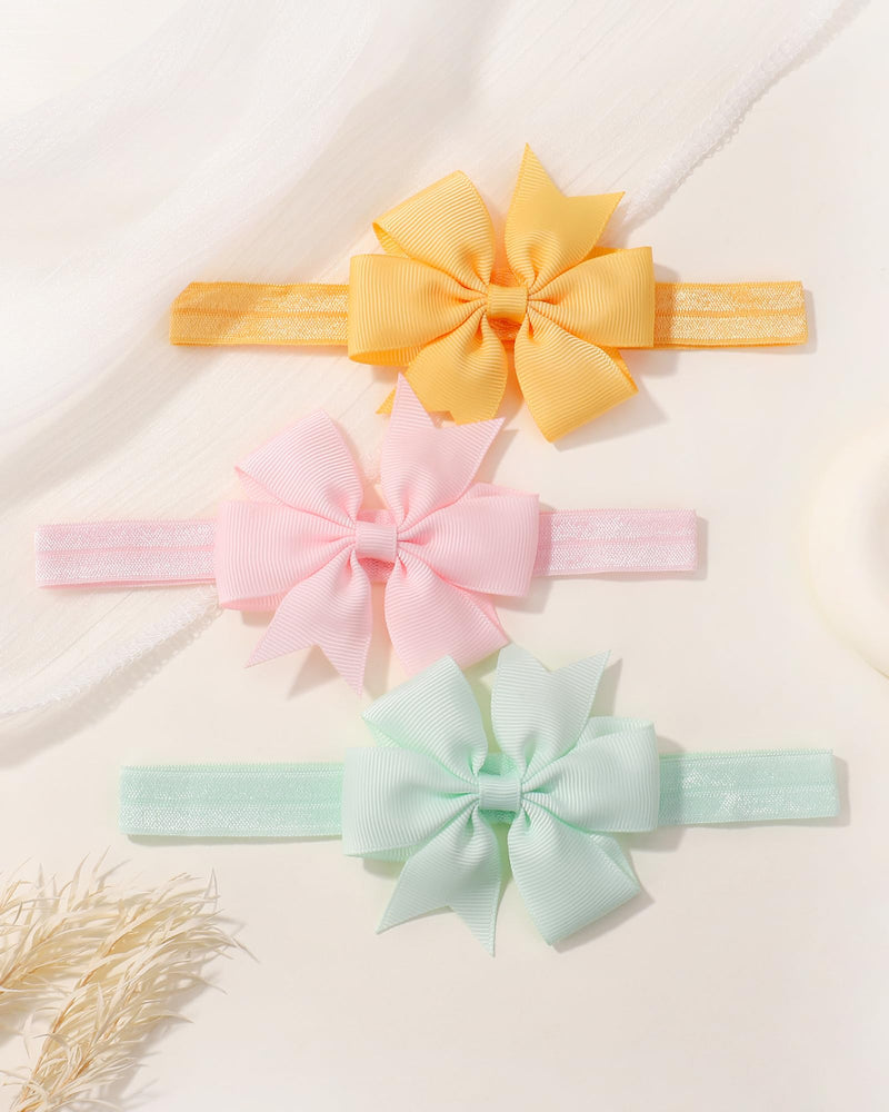 jollybows 40pcs Baby Girls Grosgrain Ribbon Hair Bows Headbands 3" Hair Band Hair Accessories for Infants Newborn Toddler A- baby hair bows