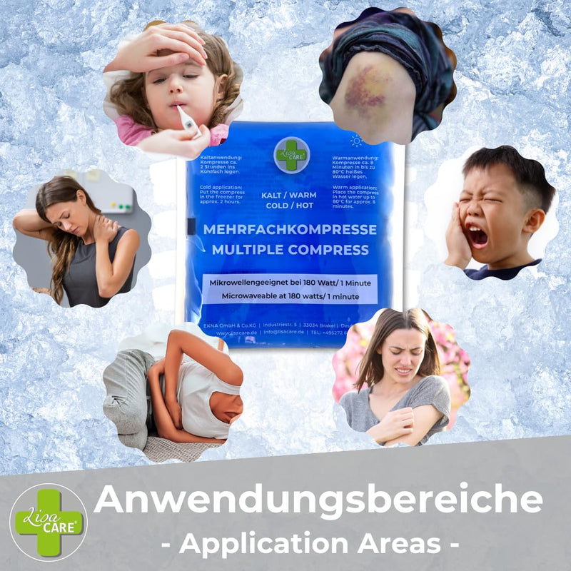 [Australia] - LisaCare Gel Cooling Pads - 3 Sizes Cooling Pads Gel - Cooling Pads Gel Set - Cold Warm Compress Children & Adults - Acute Treatment of Pain and Fever - Microwave Safe (Set) Set of 3 