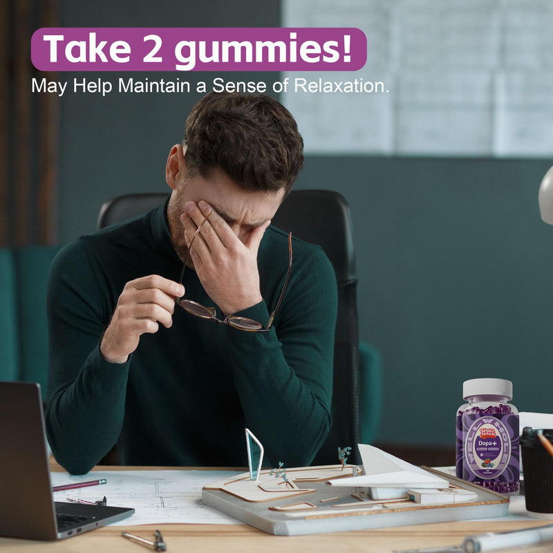 [Australia] - Well&Whole Dopamine Gummies - Mucuna Pruriens Supplements Gummies 500mg with L-Tyrosine 200mg & Ashwagandh, Mood & Focus Support, Berry Flavor, Non-GMO, Gluten-Free, 60cts 