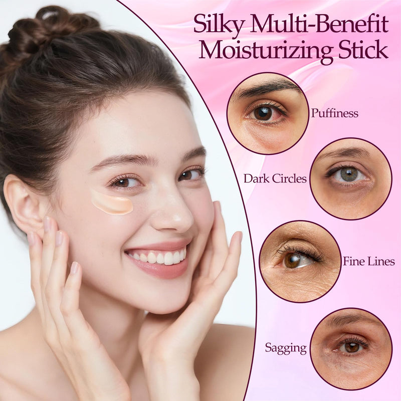 Multi Balm Stick, Moisturizer Stick for Eyes, Face, Neck, Collagen Moisturizer, Under Eye Balm Stick, Firming Hydrating, Shea Butter & Vitamin E for Makeup Base and Skin Care 0.24 Fl Oz
